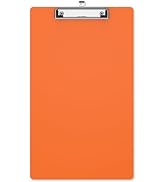 Macroclo Legal Size Clipboard, Orange Plastic 8.5 x 14" Clipboards for Lawers, Large Clip Boards,...