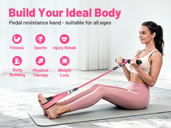 pedal resistance band with handle