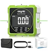 eSynic Rugged Digital Angle Finder with Laser-Type-C Rechargeable Digital Inclinometer-Waterpoof-...