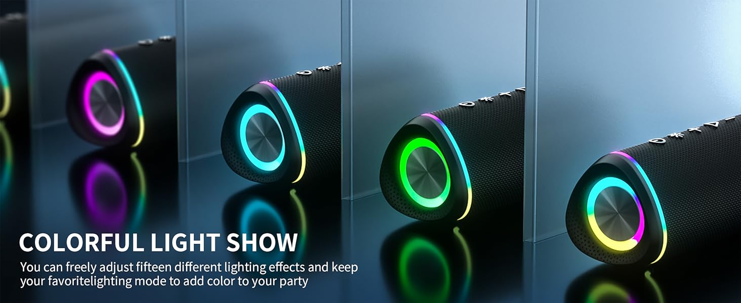 Bluetooth Speaker with HD Sound, Portable Wireless, IPX5 Waterproof, BT5.3, for Home/Party/Outdoor