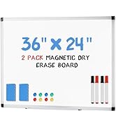 DUMOS 2 Pack Magnetic Whiteboard Kit for Wall 36