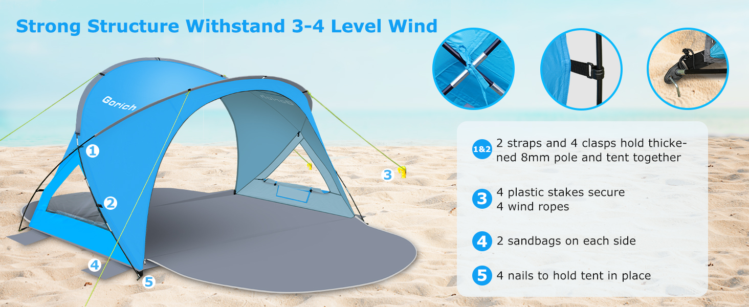 windproof sun shade for beach