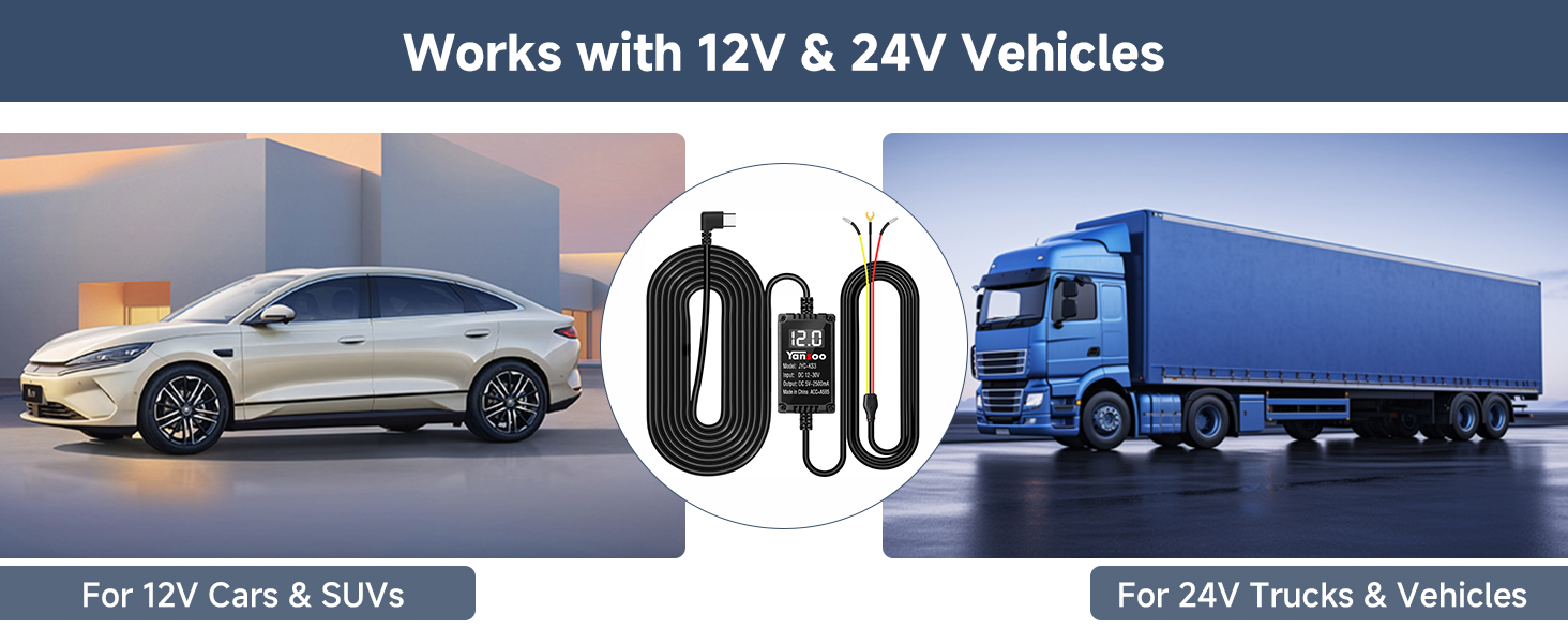 Hardwire Kit for Dash Cam 12V-24V Hardwire Kit