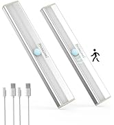RVINGPRO Motion Activated RV Step Lights 2 Pack, 10 LED USB Rechargeable Motion Sensor Lights Str...