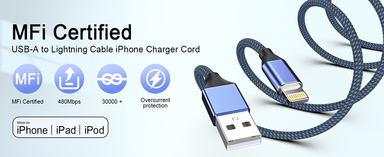 Nylon Braided iPhone Charger Cord