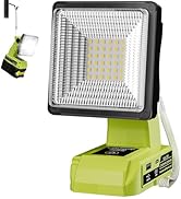 Cordless LED Work Light for Ryobi 18V Battery, 25W Portable FloodLight with USB & Type-C Ports, 9...