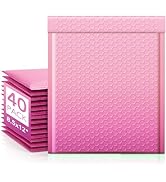 Fuxury 40 Pack Thick Bubble Mailers 8.5x12 Inch Gradient Pink Bubble Envelopes Cute Design Cushio...