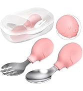 Deejoy Toddler Utensils, Toddler Spoons and Forks, Stainless Steel Spoon Toddler Silverware Set, ...