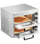 VEVOR Commercial Pizza Oven Countertop, 14" Double Deck Layer, Stainless Steel Electric Pizza Ove...