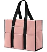 Becokan Large Tote Bag for Women Waterproof with 12 Pockets Top Zipper Closure Utility Teacher Nu...