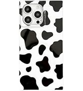 Cow Print Rectangle Phone Case for iPhone 14/iPhone 13 Cute Retro Rectangled Edge Trunk Design Sl...