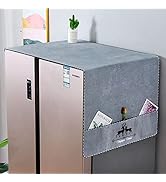 Fridge Dust Cover Washer And Dryer Top Refrigerator Dust Proof Cover with Storage Pockets 71IN x ...