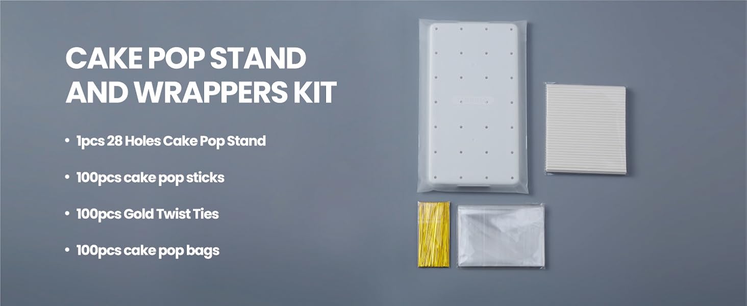CAKE POP STAND AND WRAPERS KIT
