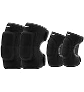 EULANT Adjustable Soft Elbow Pads and Knee Pads for Kids, Child Protective Pad Sets for Bicycle R...