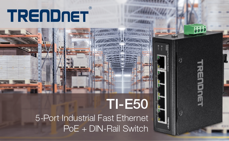 5-Port Industrial Fast Ethernet DIN-Rail Switch