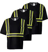 ProtectX High Visibility Short Sleeve Reflective Safety T-Shirt, Heavy Duty Breathable Hi Vis Shi...