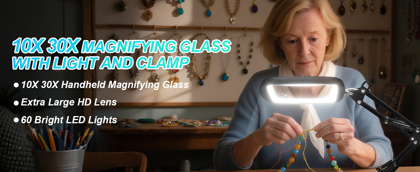 magnifier with clamp