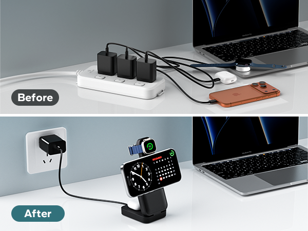 iphone magnetic charger stand phone apple 3 in one
