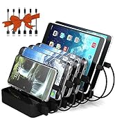 Fast Charging Station for Multiple Devices,6 USB Port Family Charge Compatible with iPhone iPad a...
