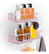 TONLEA Shower Shelves for Inside Shower,2 Pack Shower Caddy Suction Cup,Adhesive Shower Caddy wit...
