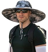 Mens Sun Hat Super Wide Brim UPF80+ Waterproof Breathable Bucket Hats for Men Fishing, Hiking, Ca...