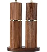 Wooden Salt and Pepper Grinder Set,Refillable Salt and Pepper grinder with adjustable Coarseness,...