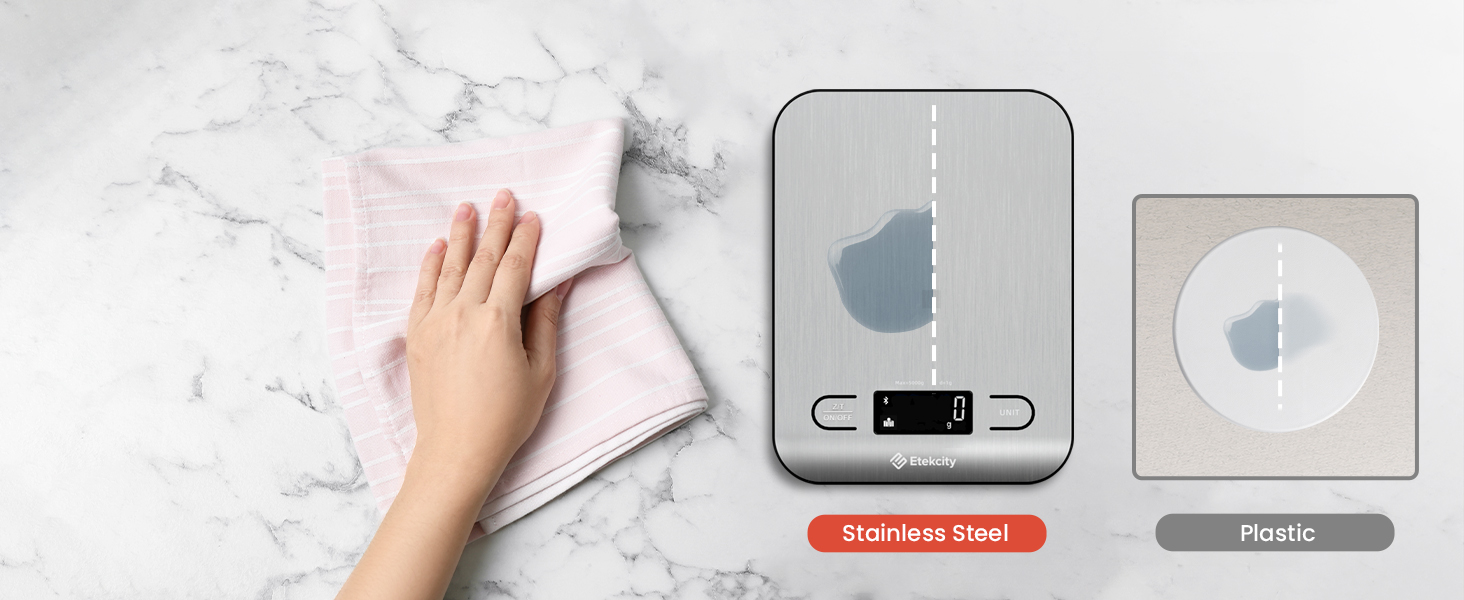 The sleek stainless steel platform makes cleanup quick and convenient