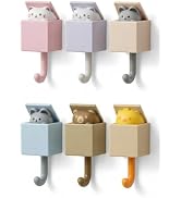Luvionixon Cute Decorative Wall Hooks for Hanging, Pop-up Animal Adhesive Towel Hooks, Damage Fre...