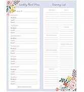 bloom daily planners Weekly Magnetic Meal Planning Pad for Fridge with Tear-Off Grocery Shopping ...