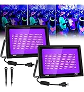 T-SUN 200W Black Lights, 3 Brightness Modes Blacklight Flood Light with Plug, Halloween Blackligh...