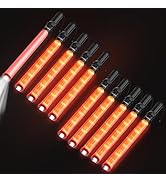 E-riding 10 Pieces 21 Inch Signal Traffic Wand, Traffic Control Wand with White LED on Top, Safet...