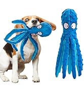 Alphatool Squeaky Dog Toys - No Stuffing Octopus Soft Plush Crinkle Toys to Keep Them Busy, Inter...