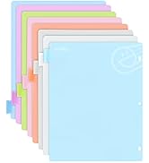 8 Dividers for 3 Ring Binder Standard Index Folder Dividers, Plastic Multicolor Dividers with Whi...