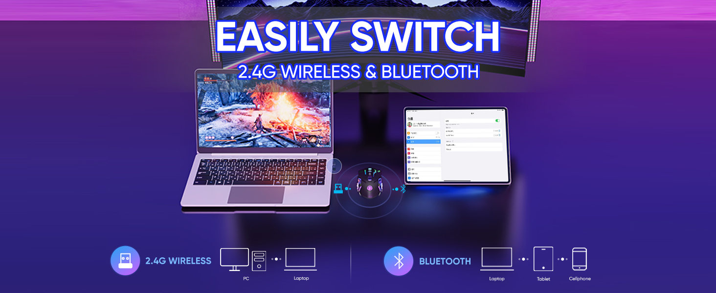 wireless bluetooth gaming mouse