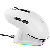 SOLAKAKA SM820 Wireless Gaming Mouse with RGB Charging Dock,24000 DPI Tri-Modes Wireless Mouse wi...