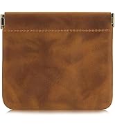 Jack&amp;Chris Mini Coin Purse, Genuine Leather Small Coin Wallet, Leather Squeeze Coin Purse Pouch C...
