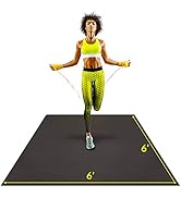 Large Exercise Mat 6'x6'x7mm | Workout Mat for Home | Durable Home Gym Flooring | Non-Slip, Thick...