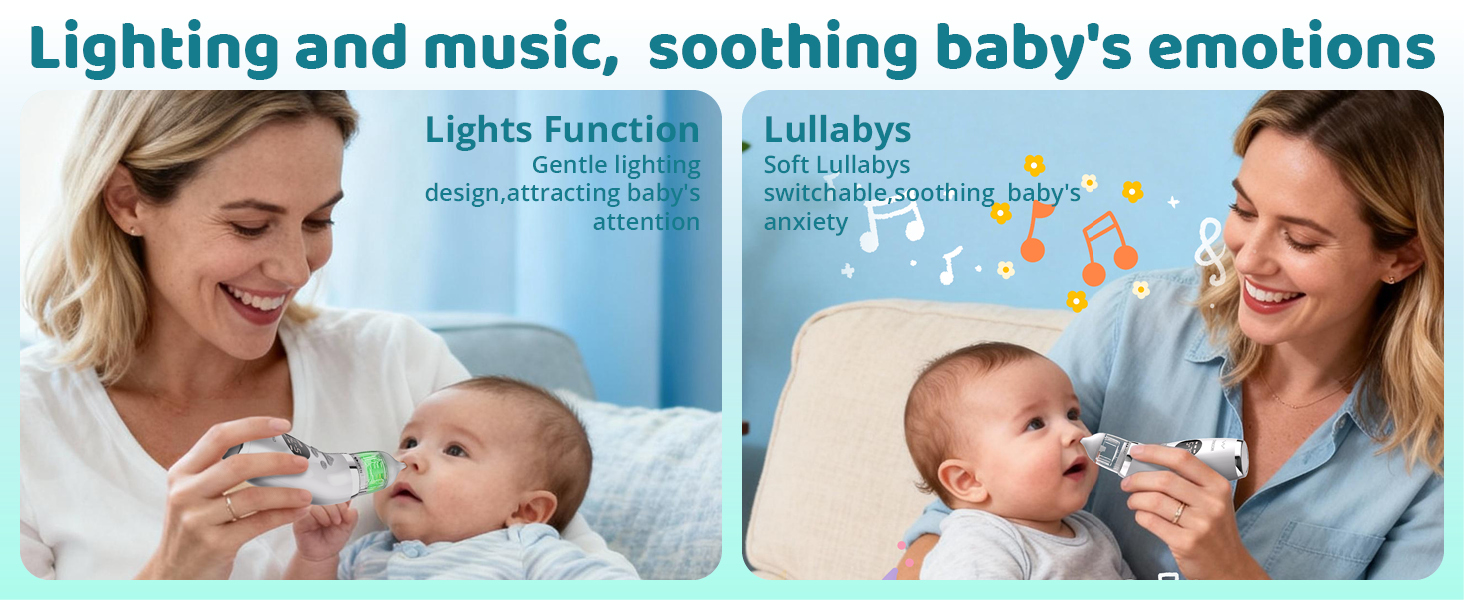 soothing music and night light nasal aspirator baby sleeping