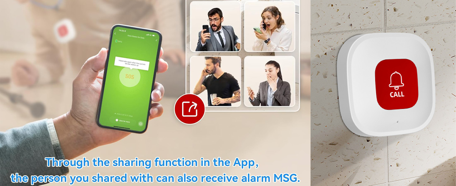 Through the sharing function in the Appthe person you shared with can also receive alarm MSG