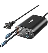 SUPERONE GaN 104W Retractable Charger, PD 65W Compact Charging Station for Laptop, Multiple USB C...