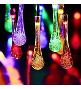 KUJOBUY Solar String Lights, Advanced Waterproof Water Drop Mode LED Solar Fairy Lights, Outdoor ...
