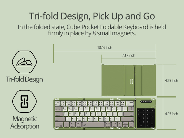 Nillkin Foldable Keyboard - Tri-fold Design, Pick Up and Go