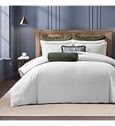 Ted Baker Duvet Cover Set King - 3-Piece Cotton Jacquard - Pollsy, White