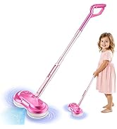 BLAXTEM Kids Electric Spin Mop Toy, Rechargeable Cordless Electric Mop W/ Water Sprayer &amp; LED Hea...