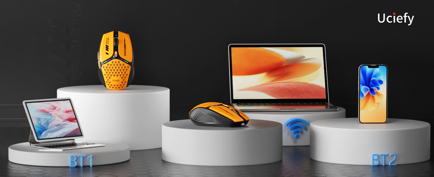 v19 bluetooth wireless mouse orange