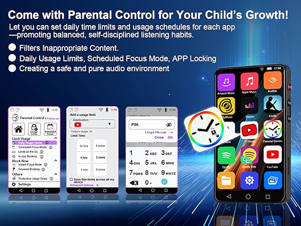 Senpeng mp4/ mp3 music player with parental control