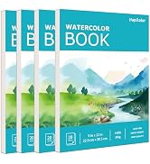 Hapikalor 4-Pack 9"x12"Watercolor Paper Pad, Bulk School Supplies for Kids, Teacher Classroom Mus...
