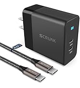 45W Samsung Super Fast Charger Type C, 2-Port 45 Watt USB C Charger PD/PPS Wall Charger for Samsu...