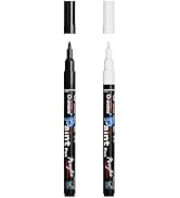 Overseas Paint Pens Paint Markers - White &amp; Black Permanent Markers Acrylic Paint Pens 2 Pack, Wa...