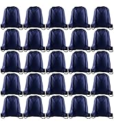 KUUQA 50Pcs Navy Blue Drawstring Backpack Bulk Drawstring Bags String Bags Storage Bags Gym Backp...
